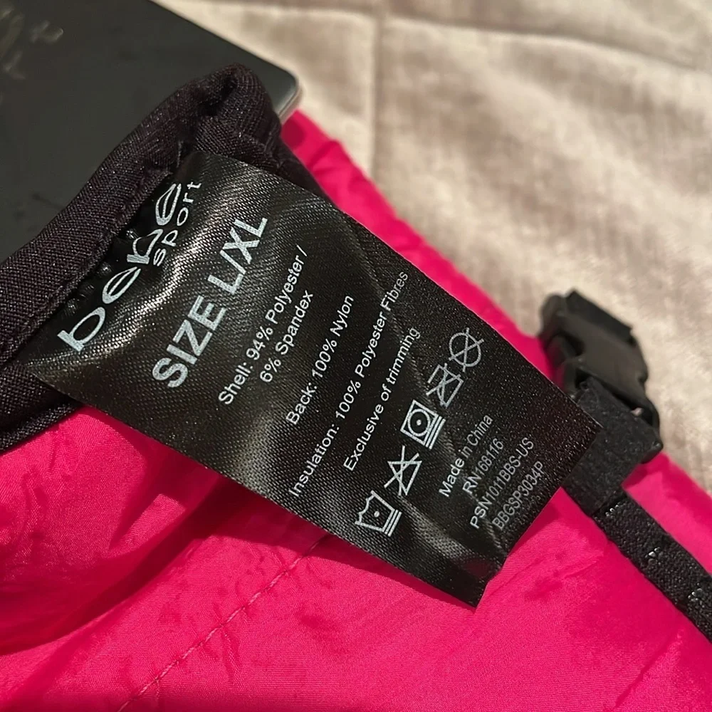 New! Bebe Sport Gloves pink & black l/xl